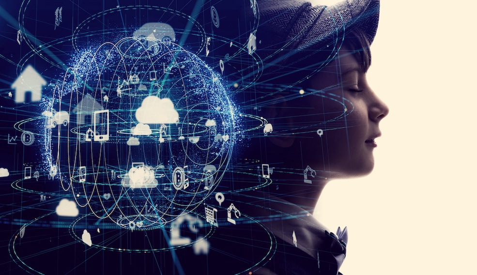 Futuristic internet communication concept.