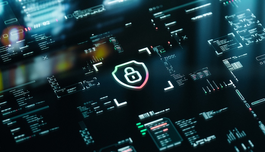 Network security graphic user interface background.